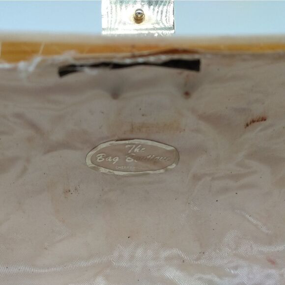 VINTAGE LISETTE Rare 1950s Blush Mother of Pearl & Lucite Clutch Gold Hardware - Picture 8 of 16